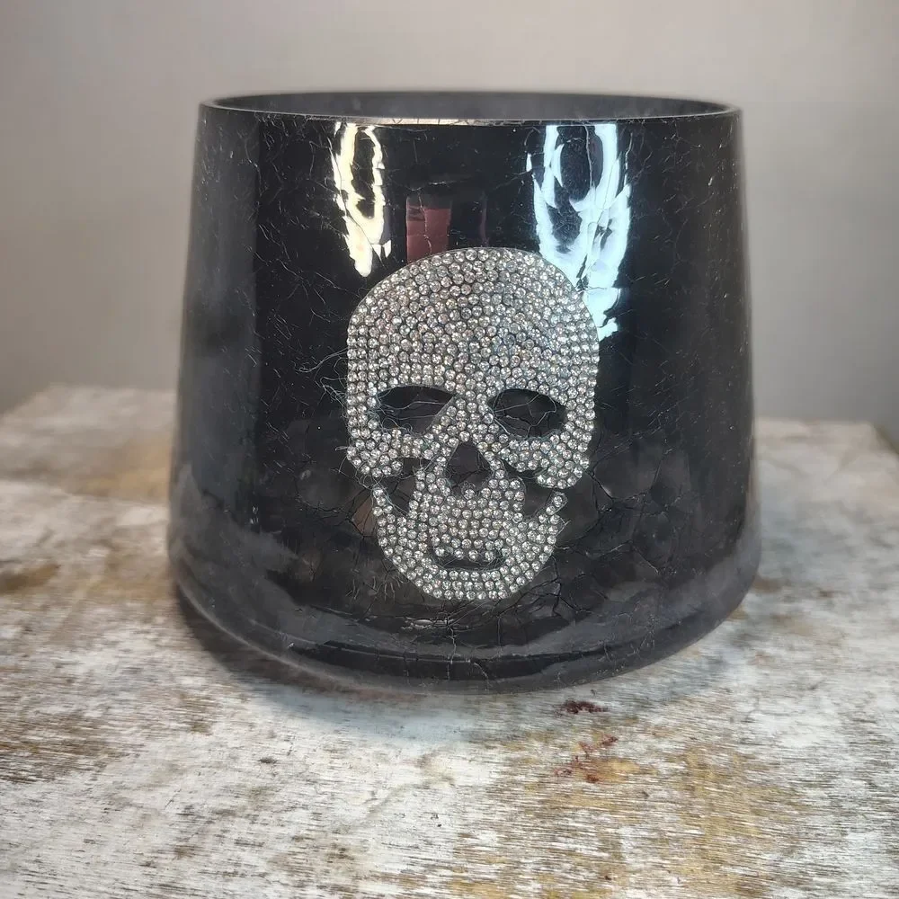 Yankee Candle Skull Holder - Black and Silver